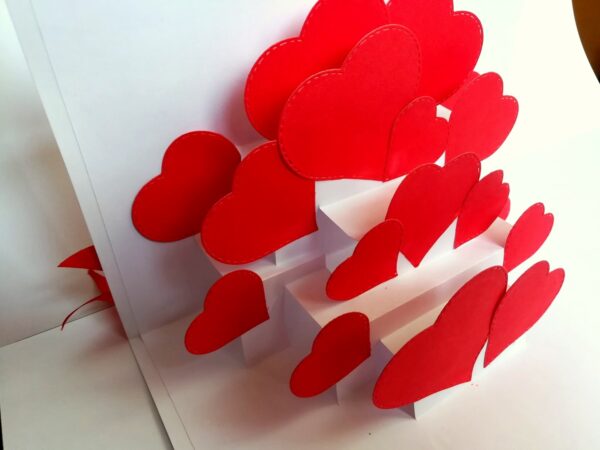 I Love You Pop Up Card Hearts Handmade image