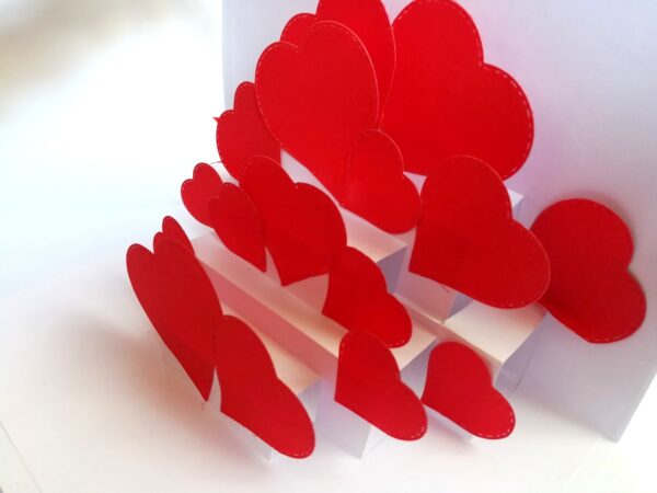 I Love You Pop Up Card Hearts Handmade image