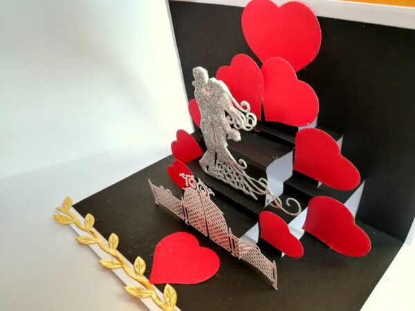 Magic Wand Quilled Hearts Pop up Greeting Card Gift image