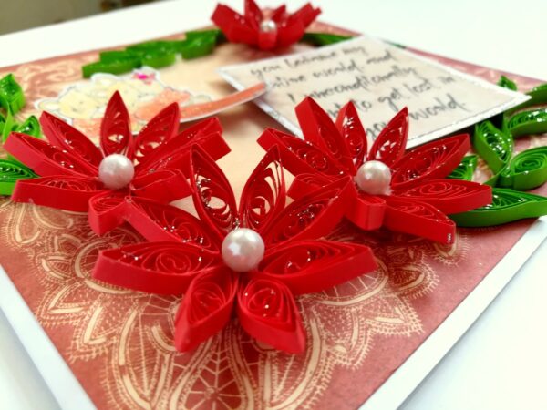 Quilled Red Flowers Love Greeting Card image