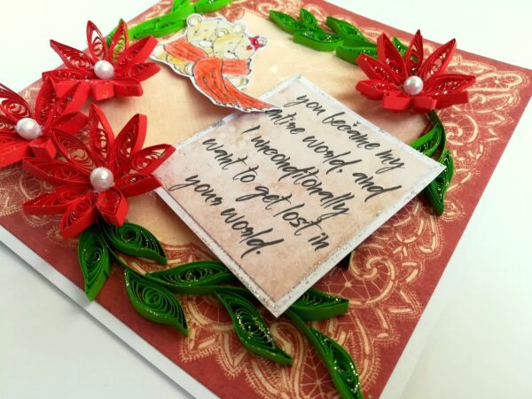 Quilled Red Flowers Love Greeting Card image