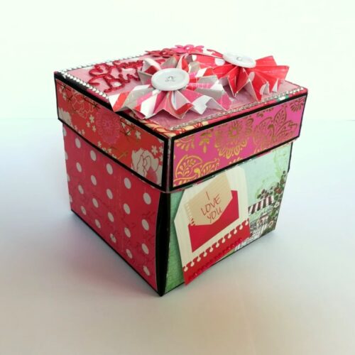 Love and Birthday Explosion Box With Battery Light Cake image