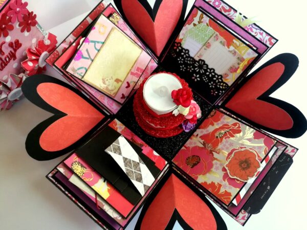 Love and Birthday Explosion Box With Battery Light Cake image
