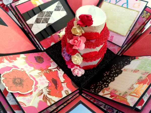 Love and Birthday Explosion Box With Battery Light Cake image