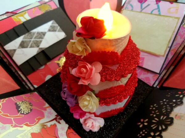 Love and Birthday Explosion Box With Battery Light Cake image