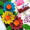 Multicolor Flowers Quilled Birthday Greeting Card image Multicolor Flowers Quilled Birthday Greeting Card image