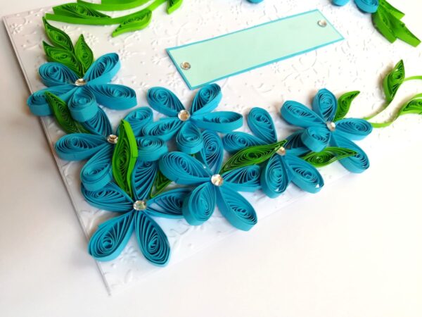 All Blues Quilled Corner Greeting Card image All Blues Quilled Corner Greeting Card image