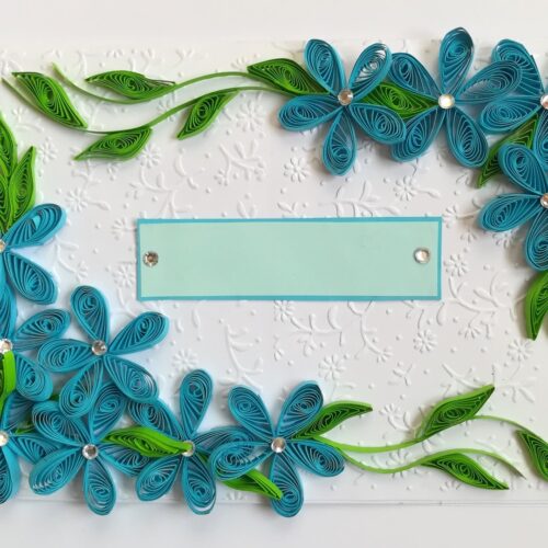 All Blues Quilled Corner Greeting Card image