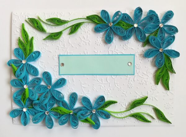 All Blues Quilled Corner Greeting Card image All Blues Quilled Corner Greeting Card image