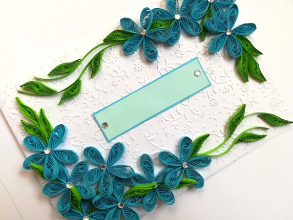 All Blues Quilled Corner Greeting Card image All Blues Quilled Corner Greeting Card image