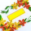Yellow and Orange Quilled Corner Greeting Card image