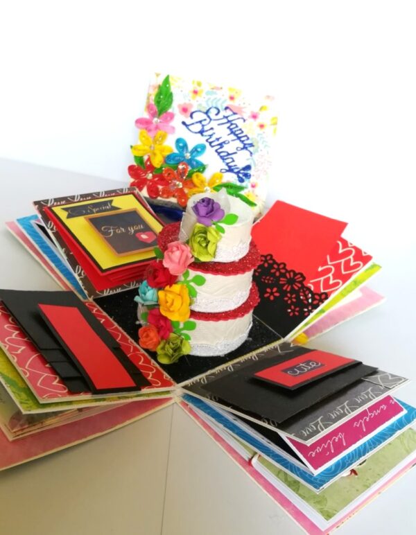 Love and Birthday Explosion Box With Battery Light Cake image