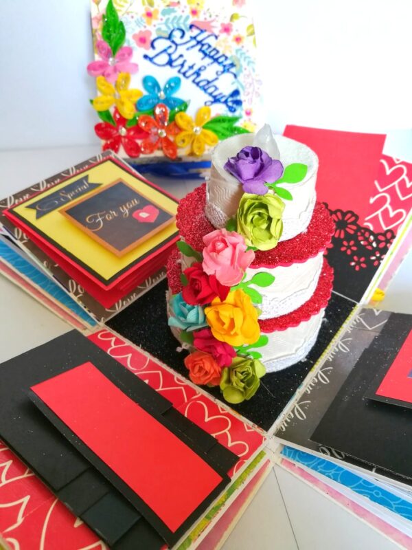 Love and Birthday Explosion Box With Battery Light Cake image