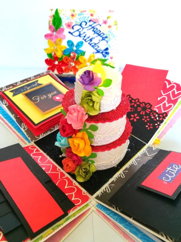 Love and Birthday Explosion Box With Battery Light Cake image