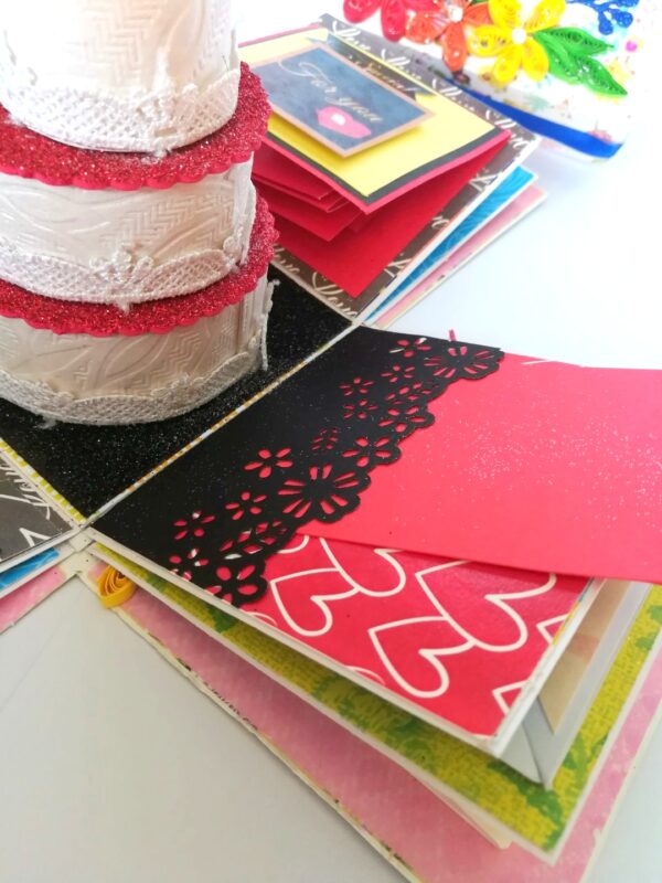 Love and Birthday Explosion Box With Battery Light Cake image