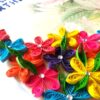 Multicolor Flowers in Corner Birthday Greeting Card image