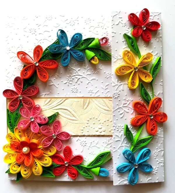Multicolor Flowers Mini Scrapbook Greeting Card image