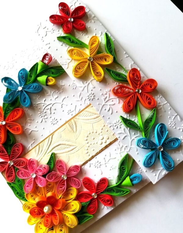 Multicolor Flowers Mini Scrapbook Greeting Card image