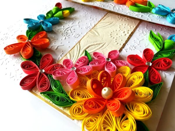 Multicolor Flowers Mini Scrapbook Greeting Card image