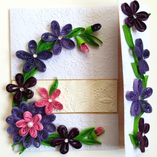Purple Themed Mini Scrapbook Greeting Card image
