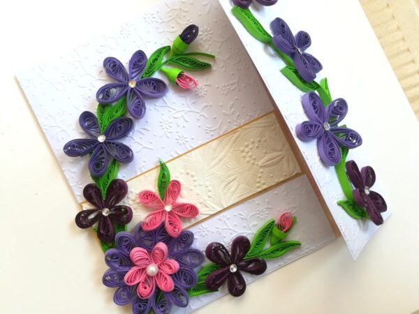 Purple Themed Mini Scrapbook Greeting Card image Purple Themed Mini Scrapbook Greeting Card image