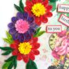 Red and Purple Quilled Birthday Greeting Card image