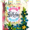 Blue Quilled Flowers Birthday Greeting card image