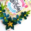 Blue Quilled Flowers Birthday Greeting card image