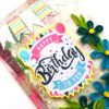 Blue Quilled Flowers Birthday Greeting card image