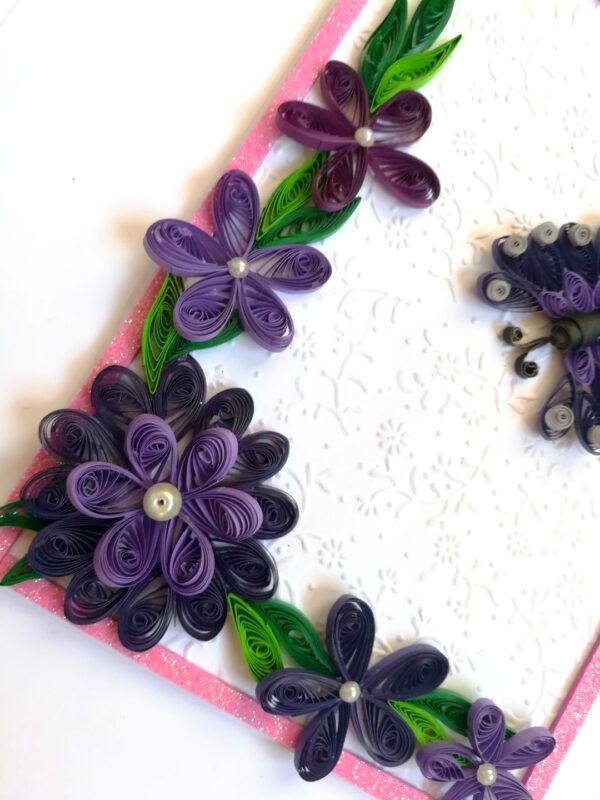 Purple Themed Corner With Butterfly Greeting Card image