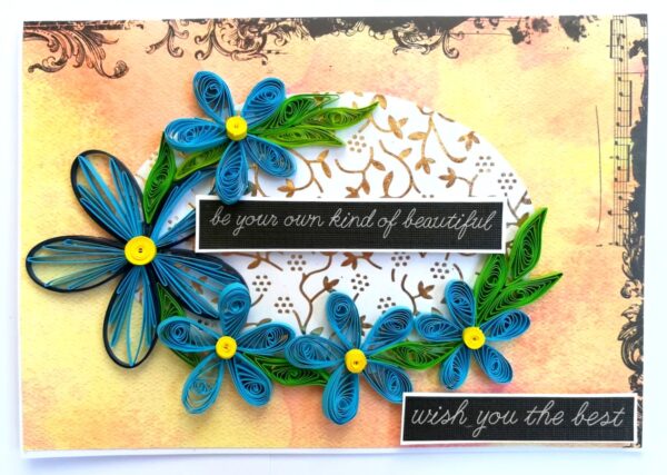Blue Quilled Birthday Greeting card image