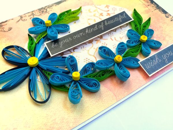 Blue Quilled Birthday Greeting card image