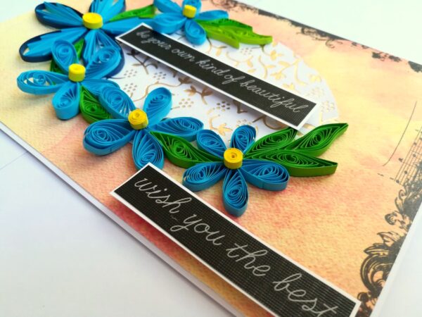 Blue Quilled Birthday Greeting card image