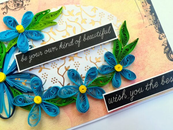 Blue Quilled Birthday Greeting card image