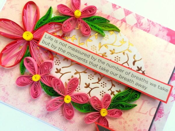 Pink Quilled Birthday Greeting Card image