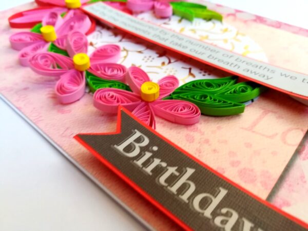Pink Quilled Birthday Greeting Card image