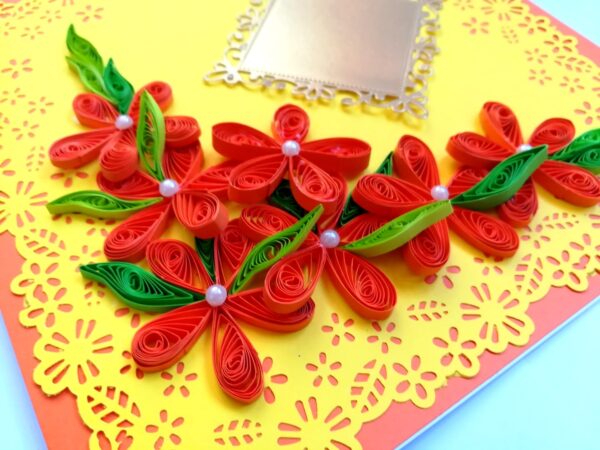 Orange Quilled Flowers Greeting Card image Orange Quilled Flowers Greeting Card image