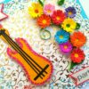 Guitar Quilled Flowers Birthday Card image
