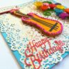 Guitar Quilled Flowers Birthday Card image