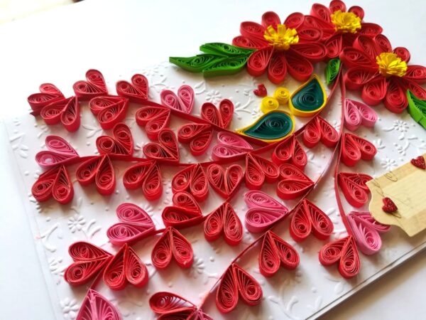 Quilled Love Tree With Birds Card image
