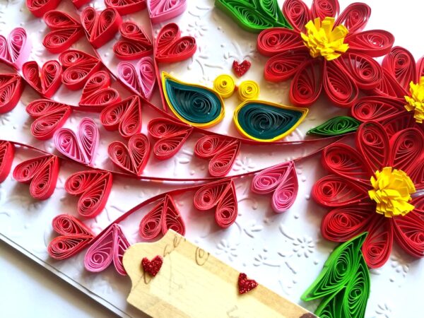 Quilled Love Tree With Birds Card image