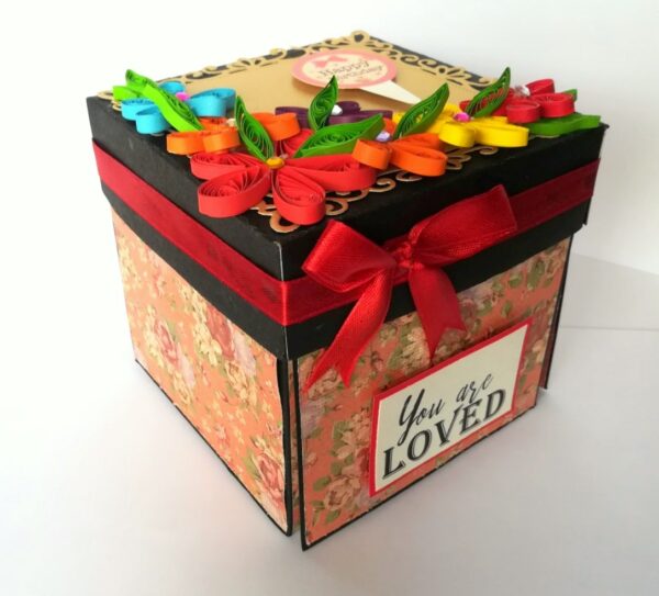 Multicolor Flowers Birthday Exploding Box image Multicolor Flowers Birthday Exploding Box image