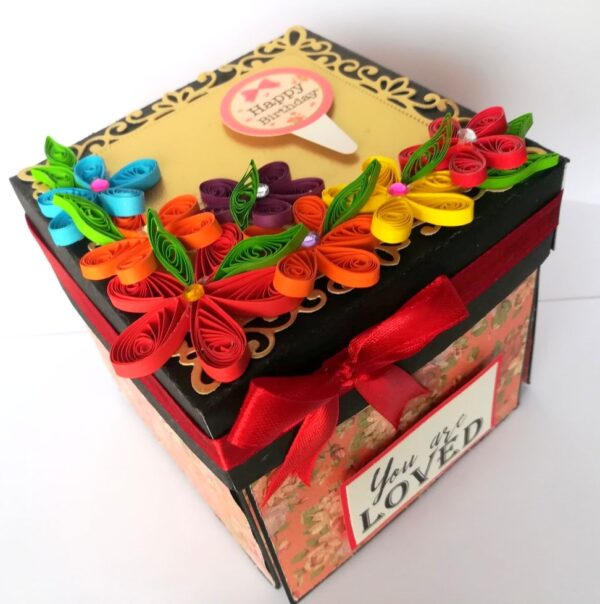 Multicolor Flowers Birthday Exploding Box image Multicolor Flowers Birthday Exploding Box image