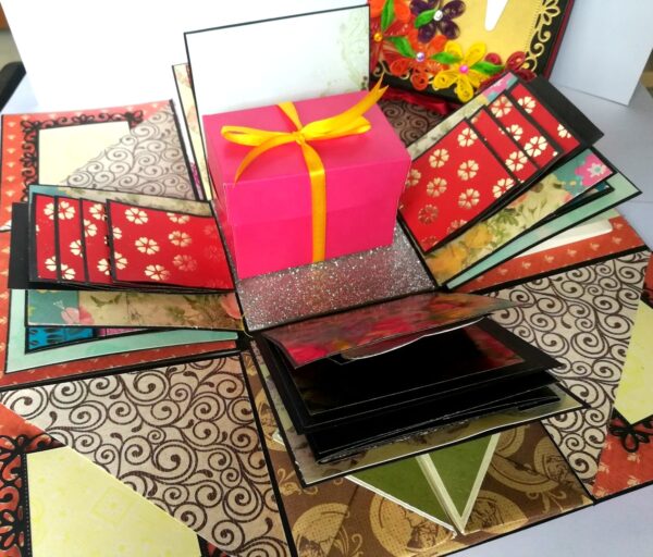 Multicolor Flowers Birthday Exploding Box image Multicolor Flowers Birthday Exploding Box image