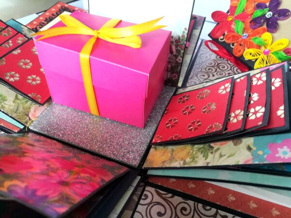 Multicolor Flowers Birthday Exploding Box image Multicolor Flowers Birthday Exploding Box image