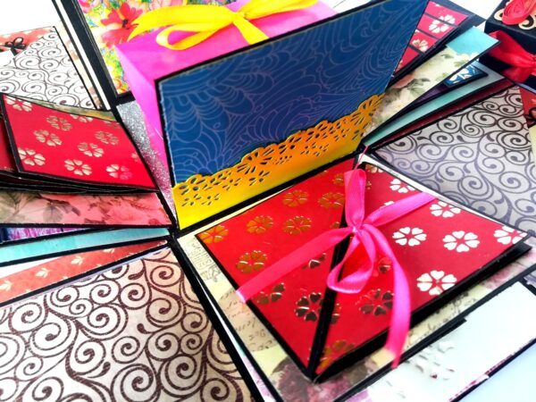 Multicolor Flowers Birthday Exploding Box image Multicolor Flowers Birthday Exploding Box image