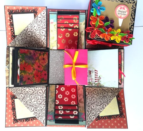 Multicolor Flowers Birthday Exploding Box image Multicolor Flowers Birthday Exploding Box image