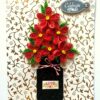 Red Quilled Flowers Jar Greeting Card image