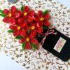 Red Quilled Flowers Jar Greeting Card image