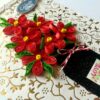 Red Quilled Flowers Jar Greeting Card image